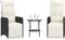 vidaXL - Tuinstoelen - 2 - st - verstelbaar - met - tafel - poly - rattan - zwart