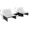 vidaXL - Tuinstoelen - 2 - st - verstelbaar - met - tafel - poly - rattan - bruin