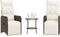 vidaXL - Tuinstoelen - 2 - st - verstelbaar - met - tafel - poly - rattan - bruin