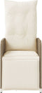 vidaXL - Tuinstoelen - 2 - st - verstelbaar - met - tafel - poly - rattan - beige