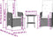 vidaXL - Tuinstoelen - 2 - st - verstelbaar - met - tafel - poly - rattan - grijs