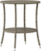 vidaXL - Tuinstoelen - 2 - st - verstelbaar - met - tafel - poly - rattan - grijs