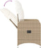 vidaXL - Tuinstoelen - 2 - st - verstelbaar - met - tafel - poly - rattan - beige
