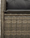 vidaXL - Tuinstoelen - 2 - st - verstelbaar - met - tafel - poly - rattan - grijs