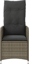 vidaXL - Tuinstoelen - 2 - st - verstelbaar - met - tafel - poly - rattan - grijs