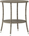 vidaXL - Tuinstoelen - 2 - st - verstelbaar - met - tafel - poly - rattan - grijs