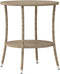 vidaXL - Tuinstoelen - 2 - st - verstelbaar - met - tafel - poly - rattan - beige
