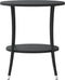 vidaXL - Tuinstoelen - 2 - st - verstelbaar - met - tafel - poly - rattan - zwart