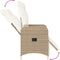 vidaXL - Tuinstoelen - 2 - st - verstelbaar - met - tafel - poly - rattan - beige