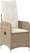 vidaXL - Tuinstoelen - 2 - st - verstelbaar - met - tafel - poly - rattan - beige