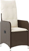vidaXL - Tuinstoelen - 2 - st - verstelbaar - met - tafel - poly - rattan - bruin