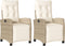 vidaXL - Tuinstoelen - 2 - st - verstelbaar - met - voetensteun - poly - rattan - beige