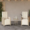 vidaXL - Tuinstoelen - 2 - st - verstelbaar - met - voetensteun - poly - rattan - beige
