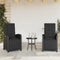 vidaXL - Tuinstoelen - 2 - st - verstelbaar - met - voetensteun - poly - rattan - zwart