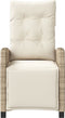 vidaXL - Tuinstoelen - 2 - st - verstelbaar - met - voetensteun - poly - rattan - beige