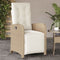 vidaXL - Tuinstoelen - 2 - st - verstelbaar - met - voetensteun - poly - rattan - beige