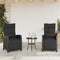 vidaXL - Tuinstoelen - 2 - st - verstelbaar - met - voetensteun - poly - rattan - zwart