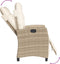 vidaXL - Tuinstoelen - 2 - st - verstelbaar - met - voetensteun - poly - rattan - beige