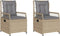 vidaXL - Tuinstoelen - 2 - st - verstelbaar - poly - rattan - beige