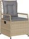 vidaXL - Tuinstoelen - 2 - st - verstelbaar - poly - rattan - beige