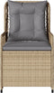 vidaXL - Tuinstoelen - 2 - st - verstelbaar - poly - rattan - beige