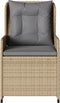vidaXL - Tuinstoelen - 2 - st - verstelbaar - poly - rattan - beige