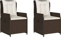 vidaXL - Tuinstoelen - 2 - st - verstelbaar - poly - rattan - bruin