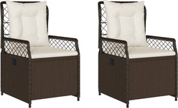 vidaXL - Tuinstoelen - 2 - st - verstelbaar - poly - rattan - bruin