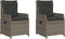 vidaXL - Tuinstoelen - 2 - st - verstelbaar - poly - rattan - grijs