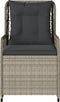 vidaXL - Tuinstoelen - 2 - st - verstelbaar - poly - rattan - lichtgrijs