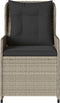 vidaXL - Tuinstoelen - 2 - st - verstelbaar - poly - rattan - lichtgrijs