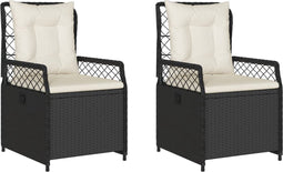vidaXL - Tuinstoelen - 2 - st - verstelbaar - poly - rattan - zwart
