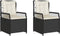 vidaXL - Tuinstoelen - 2 - st - verstelbaar - poly - rattan - zwart