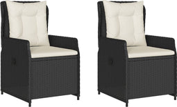 vidaXL - Tuinstoelen - 2 - st - verstelbaar - poly - rattan - zwart