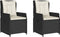 vidaXL - Tuinstoelen - 2 - st - verstelbaar - poly - rattan - zwart