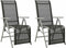 vidaXL - Tuinstoelen - 2 - st - verstelbaar - textileen - aluminium - zilverkleurig