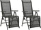 vidaXL - Tuinstoelen - 2 - st - verstelbaar - textileen - aluminium - zwart