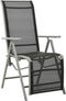 vidaXL - Tuinstoelen - 2 - st - verstelbaar - textileen - aluminium - zilverkleurig