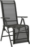 vidaXL - Tuinstoelen - 2 - st - verstelbaar - textileen - aluminium - zwart