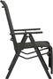 vidaXL - Tuinstoelen - 2 - st - verstelbaar - textileen - aluminium - zwart
