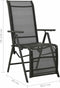 vidaXL - Tuinstoelen - 2 - st - verstelbaar - textileen - aluminium - zwart