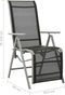 vidaXL - Tuinstoelen - 2 - st - verstelbaar - textileen - aluminium - zilverkleurig
