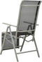 vidaXL - Tuinstoelen - 2 - st - verstelbaar - textileen - aluminium - zilverkleurig