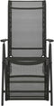 vidaXL - Tuinstoelen - 2 - st - verstelbaar - textileen - aluminium - zwart