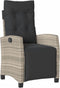 vidaXL - Tuinstoelen - 2 - st - verstelbaar - voetensteun - poly - rattan - lichtgrijs