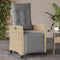 vidaXL - Tuinstoelen - 2 - st - verstelbaar - voetensteun - poly - rattan - beige - mix