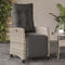vidaXL - Tuinstoelen - 2 - st - verstelbaar - voetensteun - poly - rattan - lichtgrijs