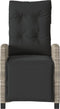 vidaXL - Tuinstoelen - 2 - st - verstelbaar - voetensteun - poly - rattan - lichtgrijs
