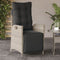 vidaXL - Tuinstoelen - 2 - st - verstelbaar - voetensteun - poly - rattan - lichtgrijs