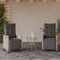 vidaXL - Tuinstoelen - 2 - st - verstelbaar - voetensteun - poly - rattan - lichtgrijs